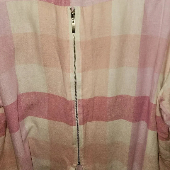 Soft Surrounding Women Pink Plaid Shirt Button Down Pearly Buttons Size 2X SBU60 - Picture 6 of 8